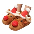 thumbnail image 3 of FUZHIQ Slippers for Women Indoor,Slippers Christmas Deer Men Women Sandal Warm Xmas Cozy Warm Animal Slippers, 3 of 7