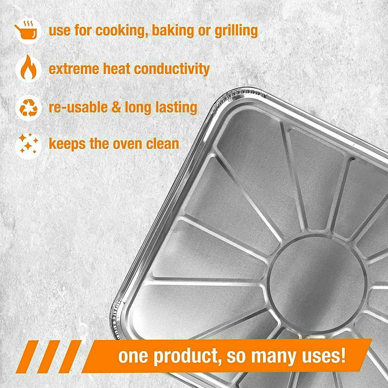 10-Pack Disposable Foil Oven Liners by DCS Deals – Keep Your Oven Clean and  Healthy – Perfect Silver Foil Drip Pan Tray for Cooking, Baking, Roasting