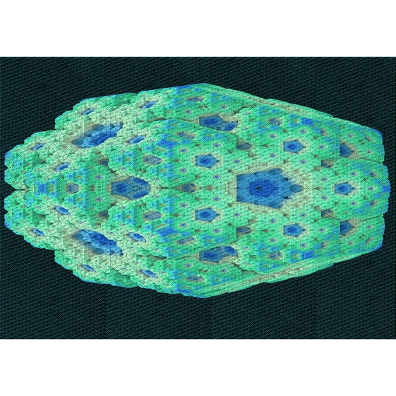 Ahgly Company Machine Washable Indoor Rectangle Transitional Deep Teal Green Area Rugs, 5' x 8'