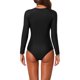 thumbnail image 3 of INSPIRE CHIC Conjunto de Monokini Deportivo de Manga Larga para Mujeres, Traje de Baño de Una Pieza con Cuello Redondo y Cremallera, Negro-Blanco, Grande, 3 of 5