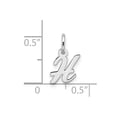 thumbnail image 4 of Diamond2Deal 10k White Gold Script Initial H Charm Pendant for Women (L- 0.67 inch, W- 0.28 inch), 4 of 6