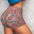 thumbnail image 4 of Haiem Color Flowers No Front Seam Biker Shorts for Women Yoga Workout Gym Bike Shorts with Tummy Control Moisture-Wicking-X-Large, 4 of 9
