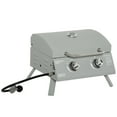 thumbnail image 1 of Outsunny 2 Burner Propane Gas Grill, Portable BBQ with Foldable Legs Silver, 1 of 10