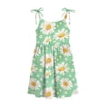 thumbnail image 5 of Girls' Dress 3-12Y Spaghetti Strap Round Neck Floral Print Polyester for Daily Casual Wear Green 3-4 Years, 5 of 9