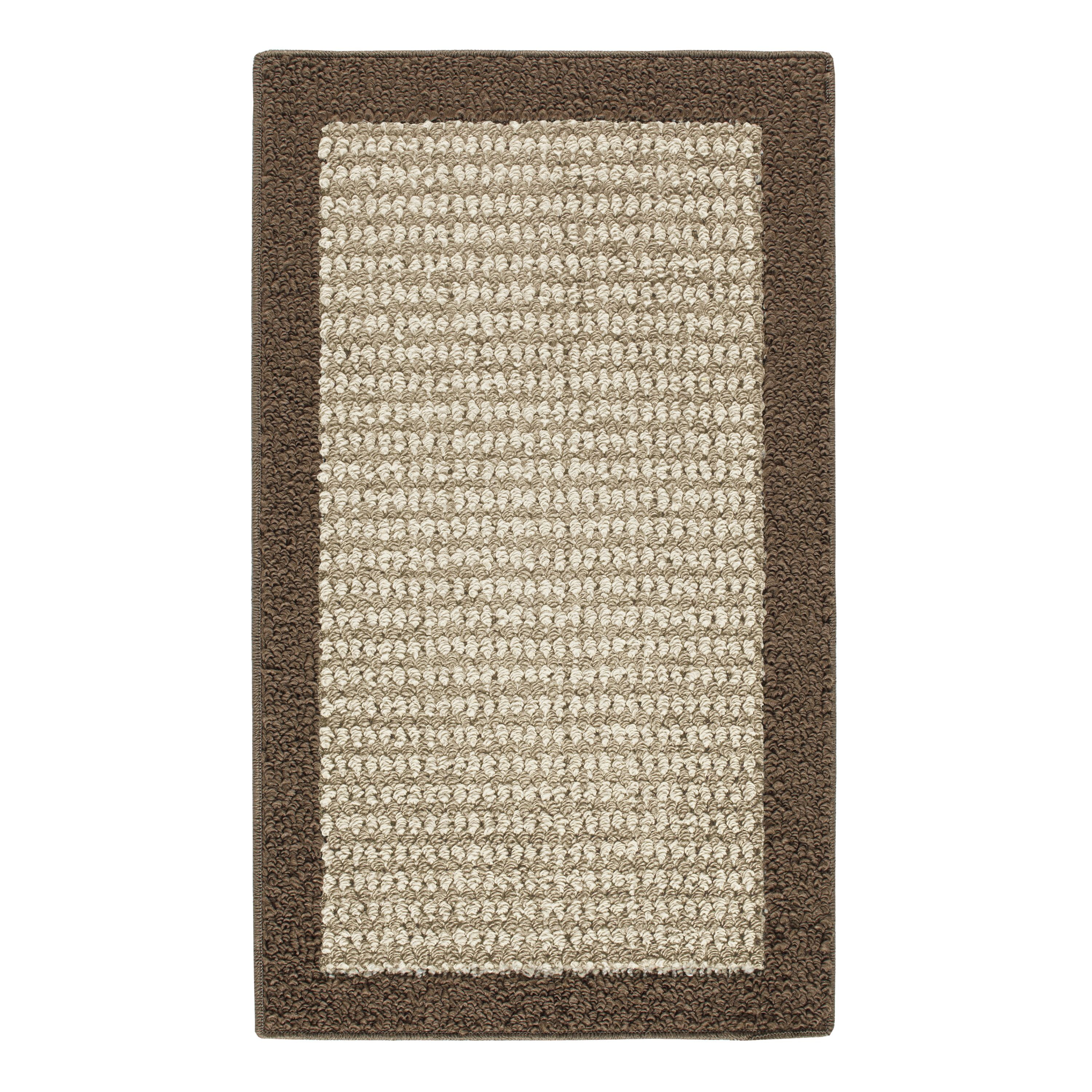 Mainstays Traditional Faux Sisal Border Brown Area Rug, 2'6"x3'10