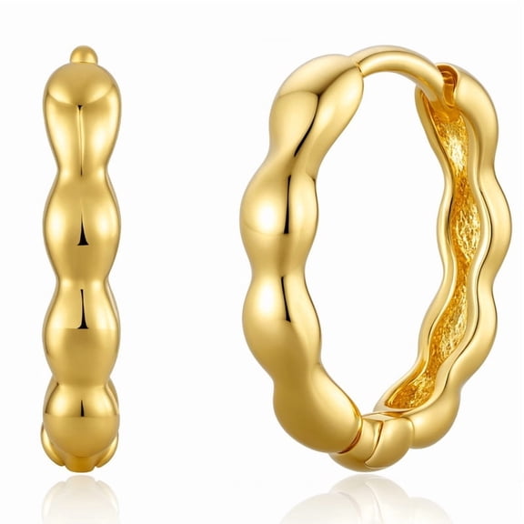 GOSFRY Small Hoop Earrings Set for Women 14K Gold Plated Tiny Dainty Lightweight Low Allergenic Cubic Zirconia Huggie Earrings Holiday Party Jewelry Gifts
