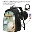 thumbnail image 5 of Lafuoo Starfish And Seashell Pattern USB Backpack, Multi-Pocket Laptop Backpack, Unisex Travel Backpack for Office, Work-One Size, 5 of 7