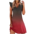 thumbnail image 2 of Baikeli Robes d'Été Pas Cher pour Femmes 2024 Mode Femmes Décontractée Col en V Robes Imprimées Été Sans Manches Robe Chandail Robe Printemps pour Femmes, 2 of 5