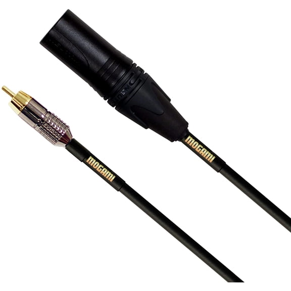 Mogami Gold XLRM-RCA-03 Unbalanced Audio Adapter Cable, RCA Male Plug to XLR-Male, Gold Contacts, Straight Connectors, 3 Foot