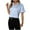Blue T-shirt for women, variant on Women's Business Casual Tops Summer Elegant Satin Silk Short Sleeve Shirts V Neck Chiffon Work Business Blouses Black M