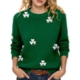 thumbnail image 5 of St Patricks Day Sweater Women Long Sleeve Crewneck Irish Oversized Pullover Plus Size Sweater, 5 of 8
