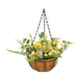 thumbnail image 3 of Flores artificiales colgantes en cesta, maceta de cadena, decoración de flores de seda, cesta colgante para porche, decoración del hogar interior y, 3 of 8