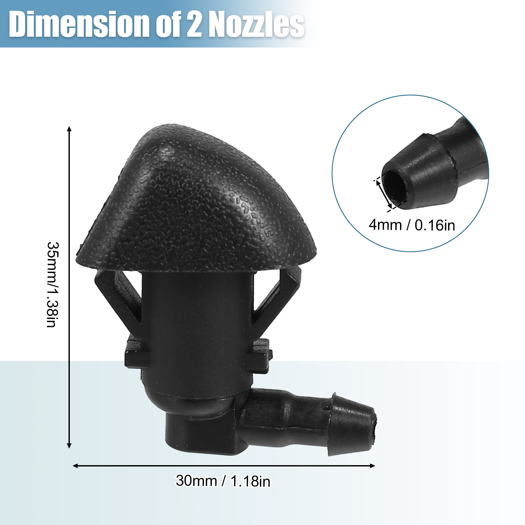 Unique Bargains Front Windshield Nozzles Kit 76810-SZA-A01ZA 1 Set for Honda