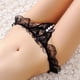 thumbnail image 3 of Mujer Tanga Chica Encaje Encantador Bragas Bowknot Diseño Ropa interior de fibra elástica transpirable, Negro seitruly XX000028-01, 3 of 7