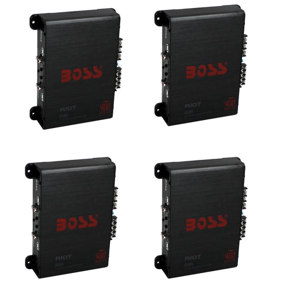 BOSS Audio Riot R1004 400W 4 Channel Car Amplifier MOSFET Amp (4 Pack)