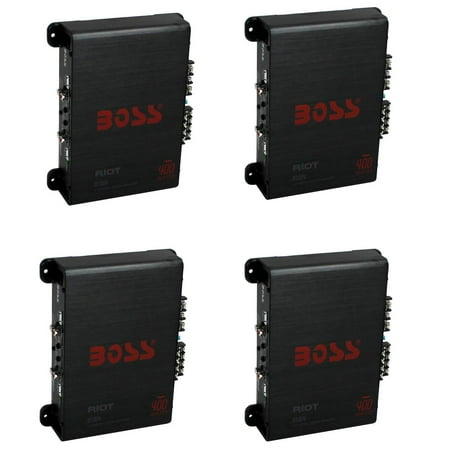 BOSS Audio Riot R1004 400W 4 Channel Car Amplifier MOSFET Amp (4 Pack)
