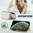 thumbnail image 5 of for iPhone X/XS Back Case, Luxury Ultra Slim Shockproof PU Leather Card Slots Kickstand Magnetic Snap Shoulder Strap & Wristlet RFID Blocking Phone Cover for iPhone X/XS, White, 5 of 9