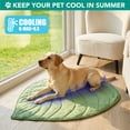 thumbnail image 2 of PetAmi Dog Cooling Mat, Leaf Shape, Reversible Cooling Nylon Blanket Soft Fleece Pet Pad for Dogs Cats, Summer All Season Use Q-Max>0.3, Large 52x60 In, Sage Green, 2 of 8