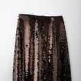 thumbnail image 4 of Wdgfv Women's Brown Sequin Midi Skirt Fullly Lined A-Line Party Club High Waisted Shimmery Glittery Skirt, 4 of 5
