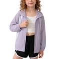 thumbnail image 2 of WQNVRNR Kids Sun Protection Jacket- Spring Summer Casual Zip Up Lightweight Athletic Tops for Girls Purple Size 5, 2 of 5
