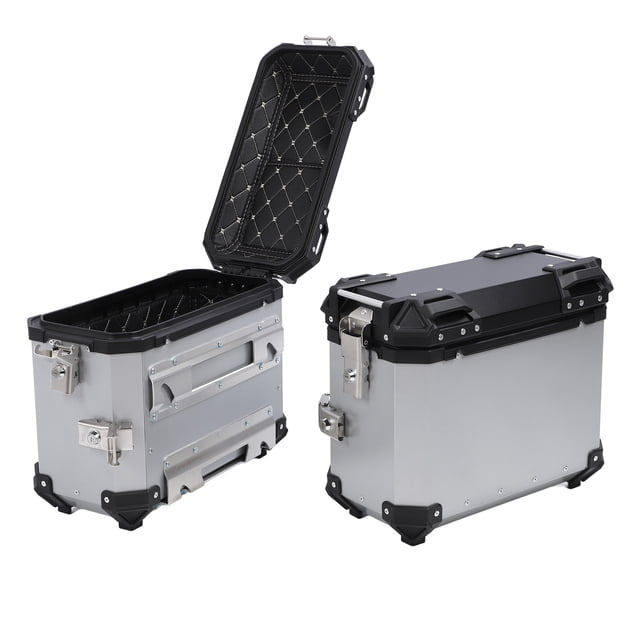 Large Capacity 35L Motorcycle Side Box Aluminum Alloy Hard Saddlebag with Safety Lock and Handle Replacement for