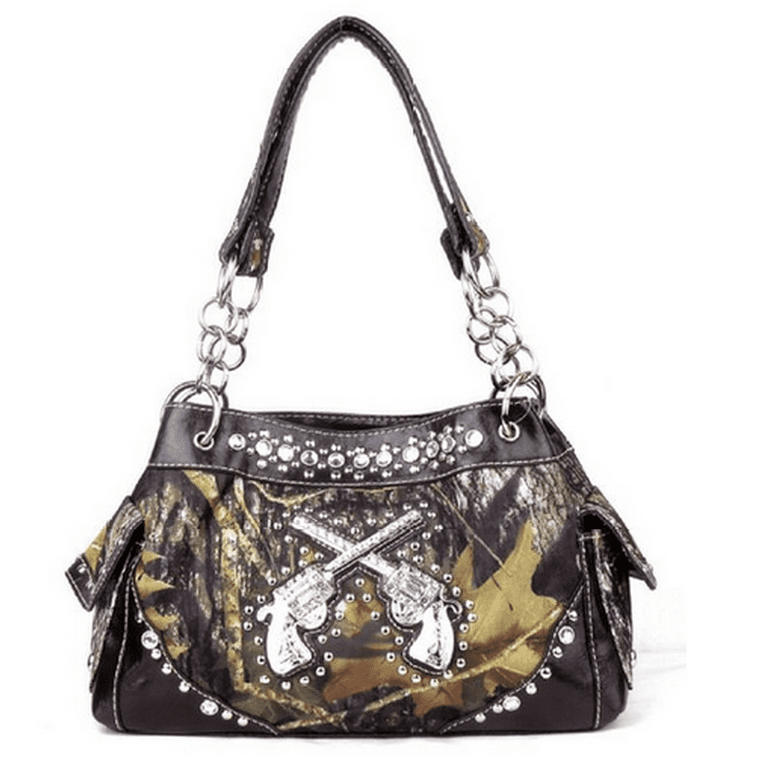 Texas West Western Handbag Camouflage Gun Pistol Pocket Camo Rhinestone  Purse With Matching Wallet - Walmart.com