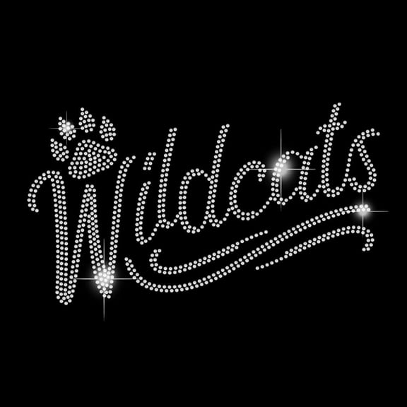 Wildcats Iron on Rhinestones Transfer Animal Paw Bling Decals for Girls T-Shirt DIY Heat Transfer Stickers Decor for Clothing Tote Bag DIY Art Craft Gifts