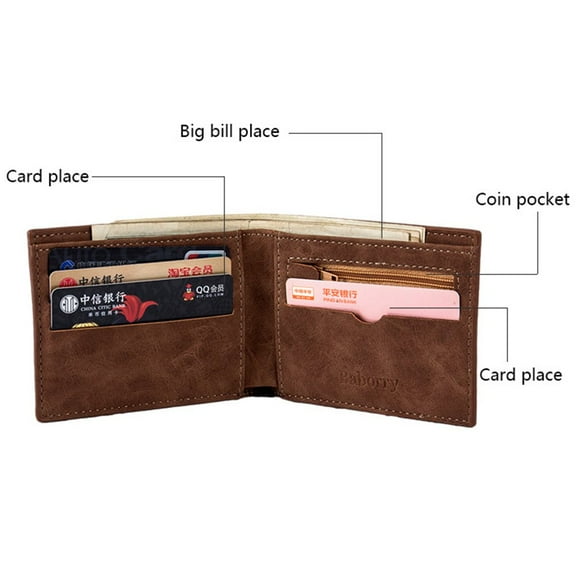 Baborry Fashion Mini Men's Luxury Business Money Clip Short Wallets Card Holder Slim Designer PU Leather Purse Man Wallets