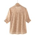 thumbnail image 4 of Fiudx Ofertas y Liquidaciones Camisas Sueltas con Estampado de Talla Grande de Verano para Mujer, Blusas Plegables con Botones, Blusas de Manga Corta con Cuello Vuelto, 4 of 7