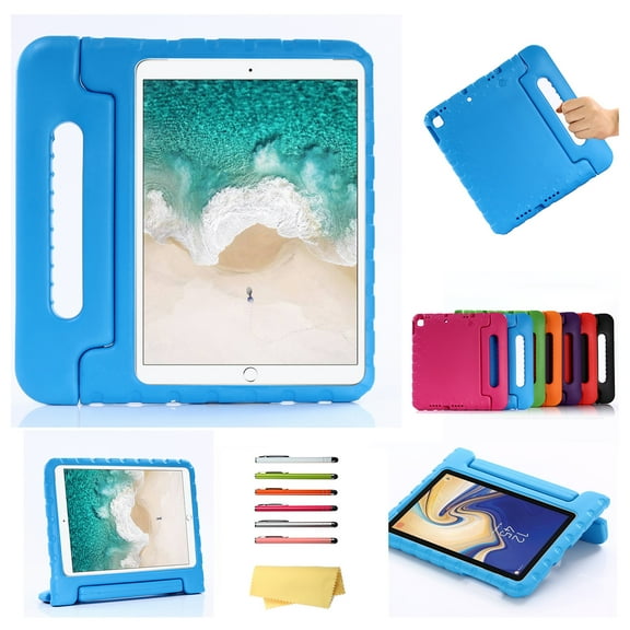 Kids Case for Apple iPad 10.2 Inch 2021/2020/2019, iPad 9th/8th/7th Generation Case with Rotating Handle/ Stand Lightweight Soft EVA Shockproof Rugged for iPad 10.2 Inch Tablet, Blue