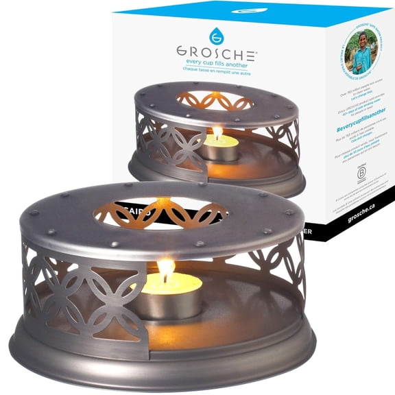 GROSCHE Cairo Premium Teapot Warmer - Tea Pot Warmer with Candle - Tea Warmers for Teapot - Food Warmer - Pot Warmer (Bronze)