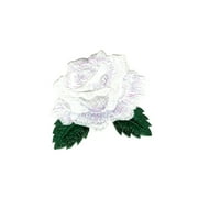 White Rose - Open Petals - Flower - Iron on Applique/Embroidered Patch