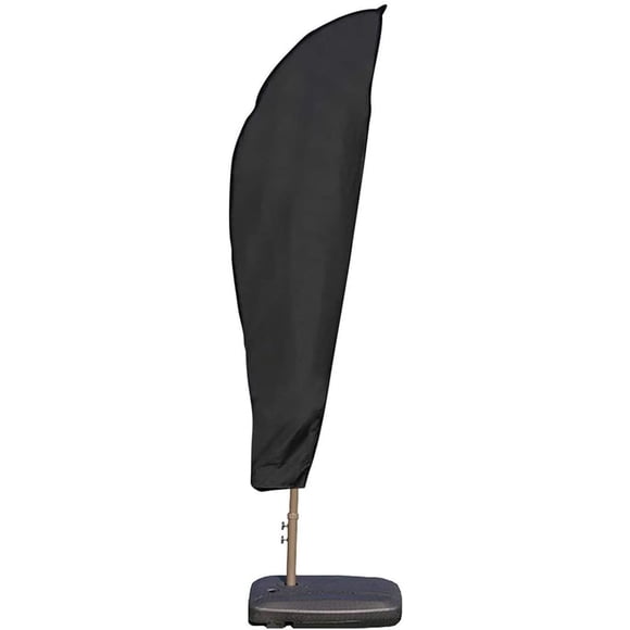 Housse de Parasol de Jardin Imperméable, Housse de Parasol de Marché Durable avec Fermeture Éclair et Tissu Résistant à l'Eau Noir