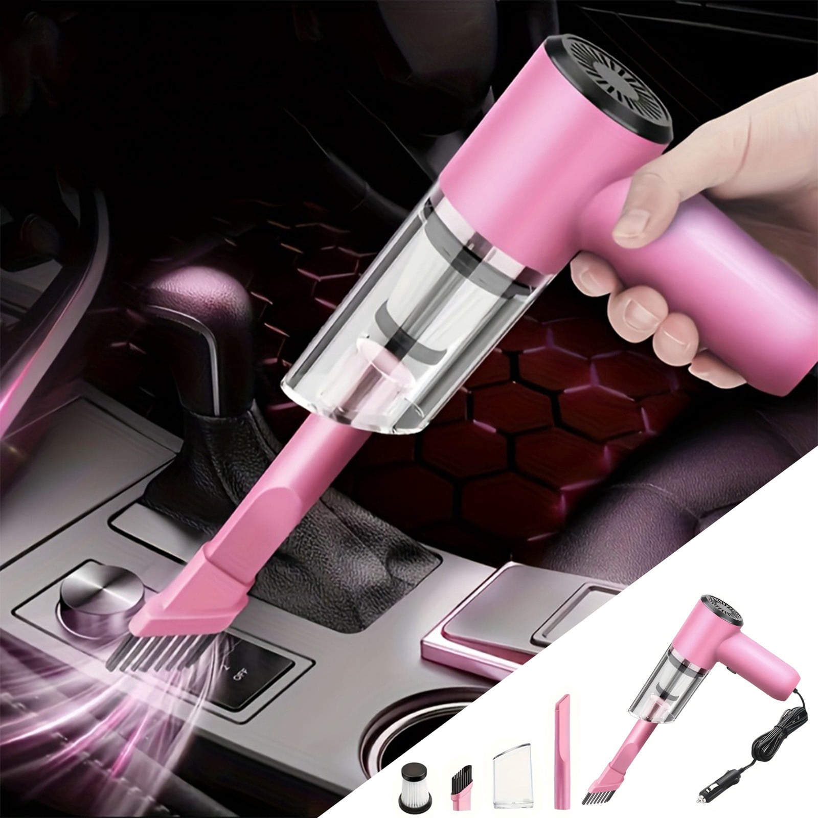 Inerposs Handheld Car Vacuum Cleaner, Powerful Suction Vacuum for Car, Portable Dust Buster for Vehicle, Compact Car Vacuum Cleaner for Easy Cleaning, Multi-functional Car Cleaning Tool