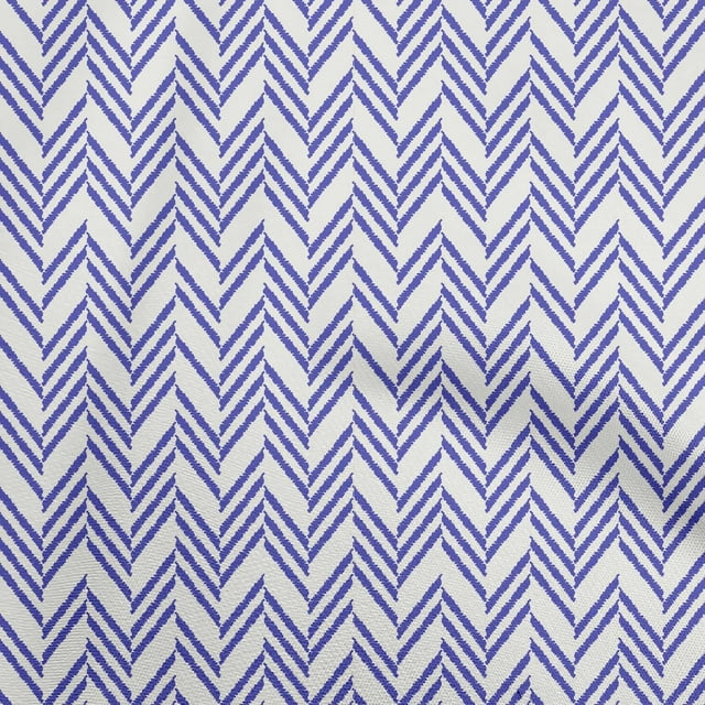 oneOone Polyester Spandex Blue Fabric Geometric Craft Projects Decor Fabric Printed By The Yard 56 Inch Wide