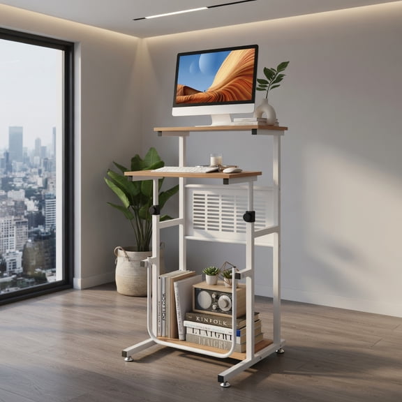 Kadyn Standing Desk for Small Space Sit Stand Desk with Height Adjustable Desktop