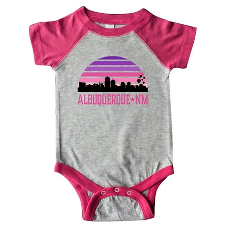 

Inktastic Albuquerque New Mexico Retro Sunset Skyline Gift Baby Girl Bodysuit