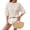 Beige #019, variant on Women's Oversized Striped Tops Summer Crew Neck 3/4 Sleeve Loose Fit T-Shirts Casual Drop Shoulder Blouse Shirts, M