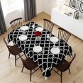 thumbnail image 6 of Black Morocco Table Cloth Waterproof Tablecloths, Boho Modern Minimalist Abstract Geometric Tablecloth Dining Table Cover for Kitchen Party Tabletop Outdoor, Rectangle Tablecloth 54x108 Inch, 6 of 9