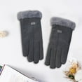 thumbnail image 4 of Bramtres Leather Gloves,Gloves for Cold Weather Women Winter Gloves Ladies Girls Outdoor Heat Full Finger Lined Driving Glove Winter Gloves,Gloves for Women Grey, 4 of 4