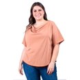 thumbnail image 1 of Blusa escote drapeado Roman Fashion /Tallas Extras, 228 (Cafe) cafe 38, 1 of 5