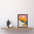 thumbnail image 4 of Artery8 Watching the Sunset Block Print Beach Relax Boho Living Room Bathroom Artwork Framed Wall Art Print A4, 4 of 5