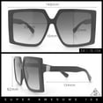 thumbnail image 3 of Womens Oversized Rectangular Butterfly Luxury Chic Plastic Sunglasses Slate Carbon Fiber - Smoke, 3 of 6