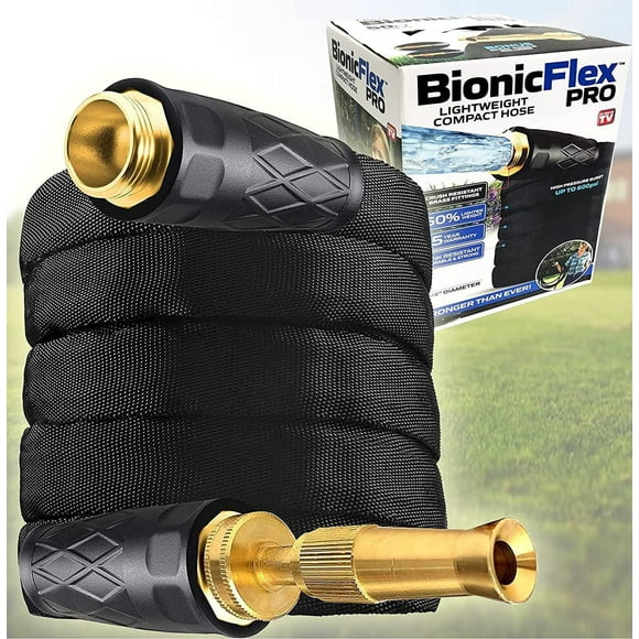 Bionic Flex Pro Garden Hose 50' ft Water Hose Outside Heavy Duty Lightweight Outdoor Hose Spray Nozzle Flexible Kink-Free