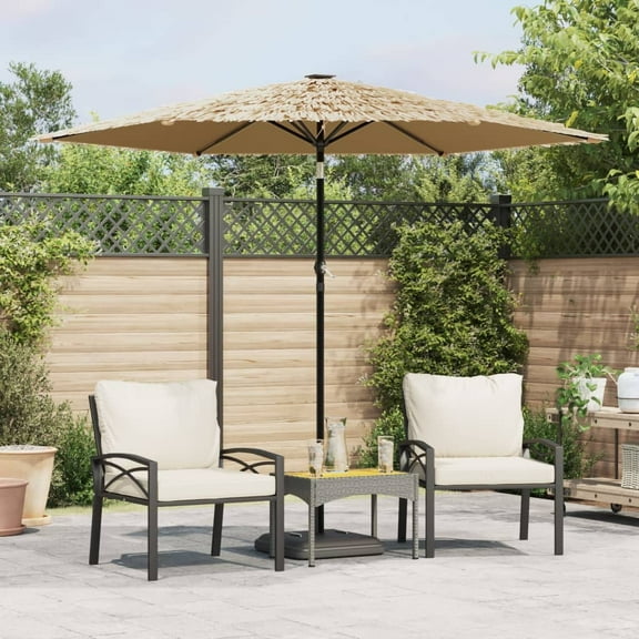 vidaXL Garden Parasol with Steel Pole Brown 105.5"x105.5"x89"