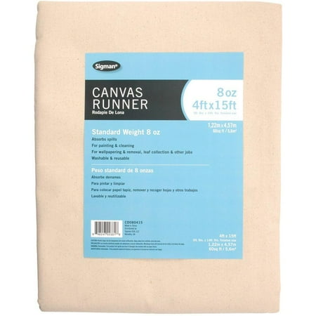 Sigman 8 oz 4' x 15' Canvas Drop Cloth