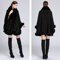 thumbnail image 4 of Ponchos para mujer Obosoyo, piel sintética, cuello, capa, capa, pashmina, 4 of 5