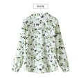 thumbnail image 4 of SLADYGLO Women Floral Print Lapel Collar Button Down Long Sleeve Hawaiian Shirt, 4 of 7