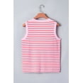 thumbnail image 5 of Women's Pink Stripe Textured Knit Sleeveless Sweater Top – Casual Summer Style, XL, 5 of 11