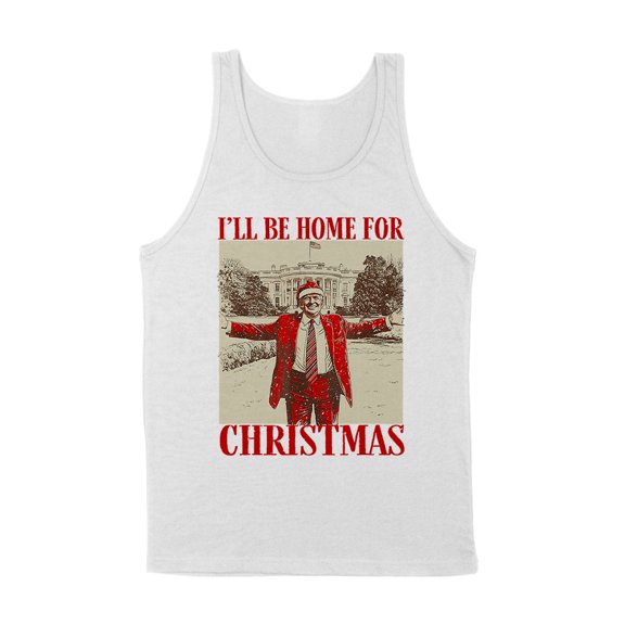 Vintage Trump I'll Be Home for Christmas Tank Top Unisex Large White